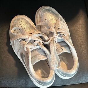 Jordan 1 Low - Nike Metallic Silver Sneakers